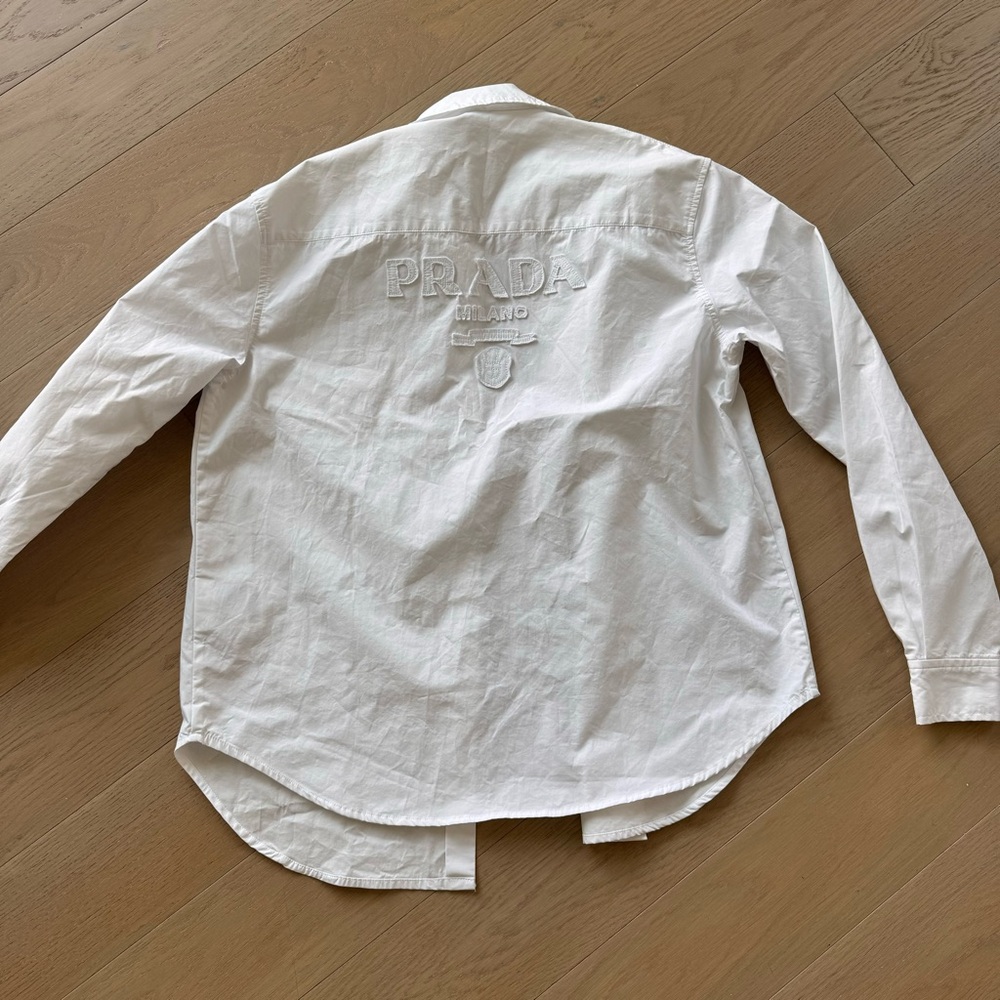 Authentic Prada White Button Up Shirt Small